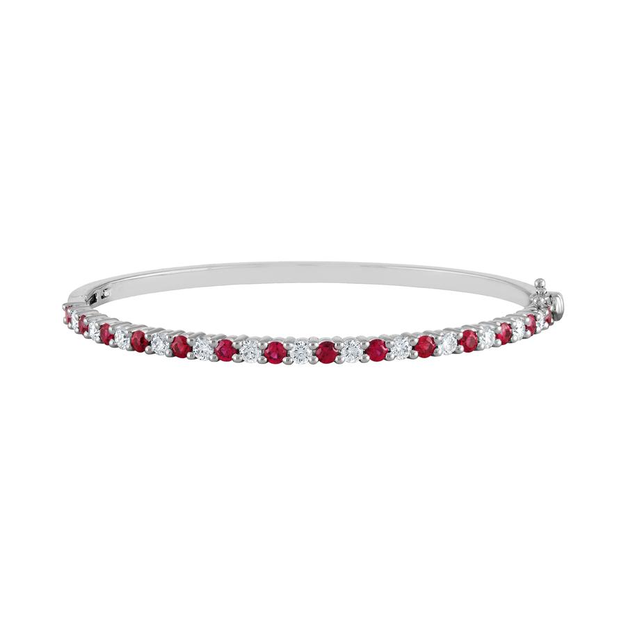 View Alternating Ruby and Diamond Bangle