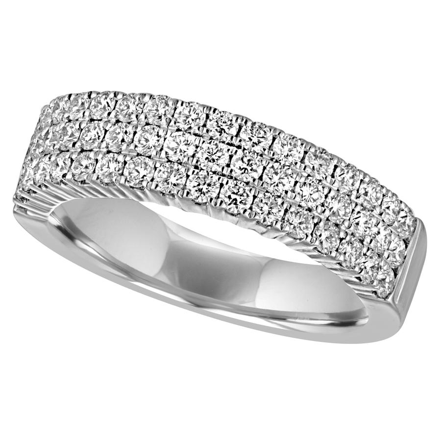 View Three Row Diamond Band