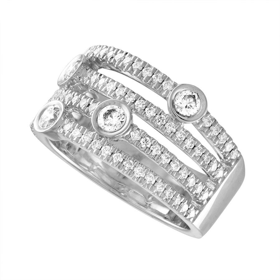 View Round Diamond Fashion Band with Round Diamond Bezel Accents