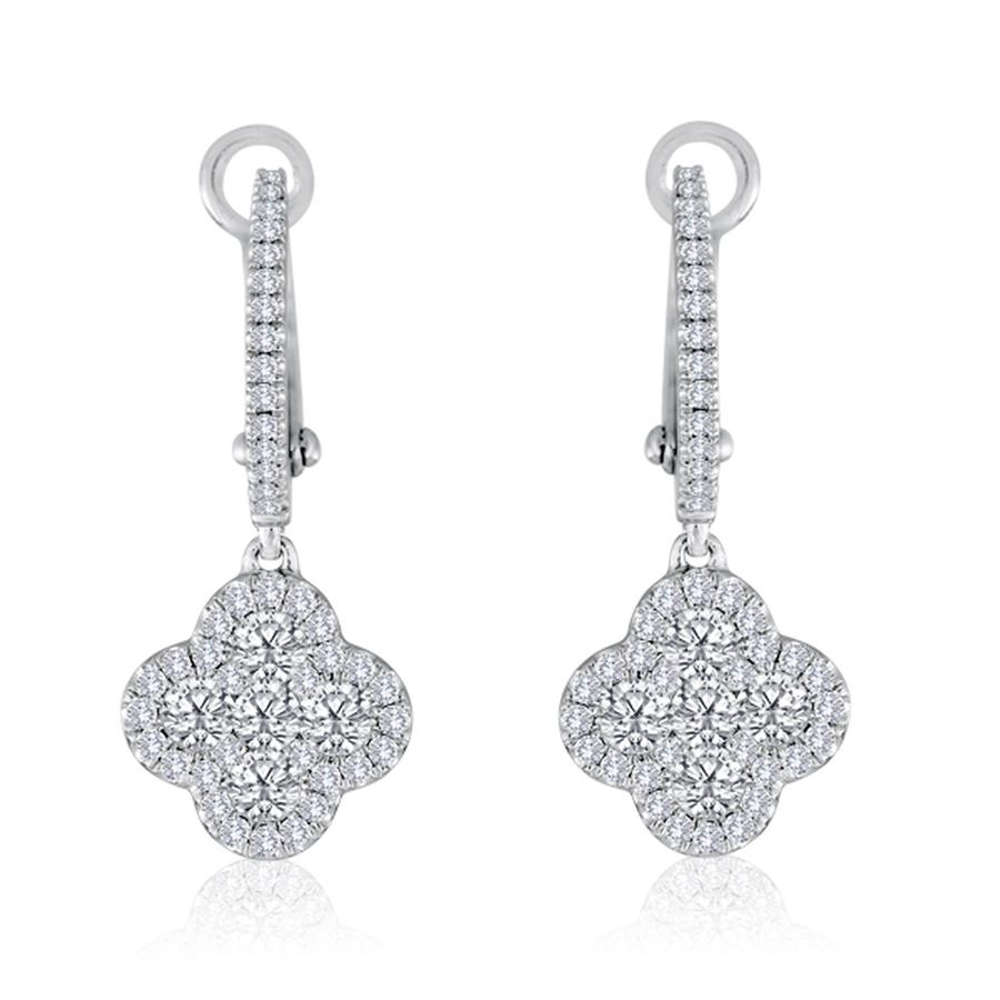 View Diamond Clover Drop Earrings