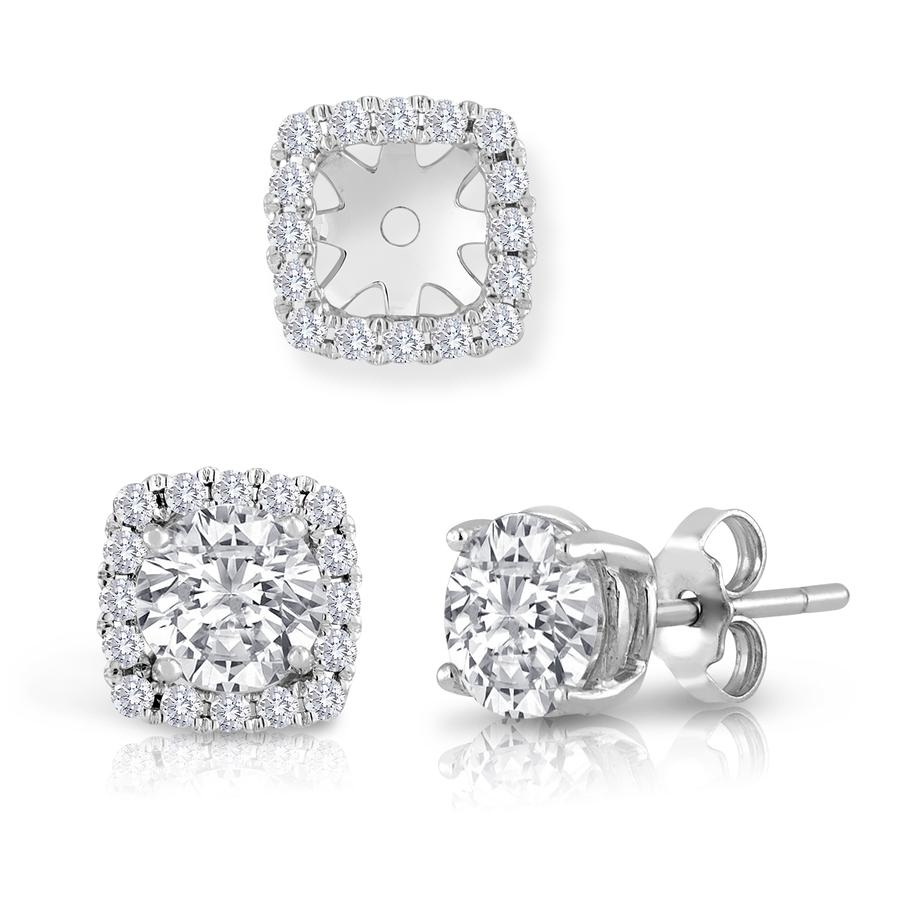 View Cushion Frame Diamond Earring Jackets