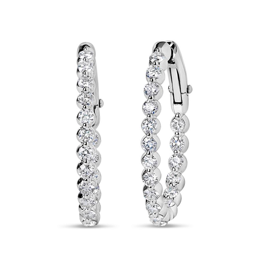 View Oval Shape Diamond Hoops