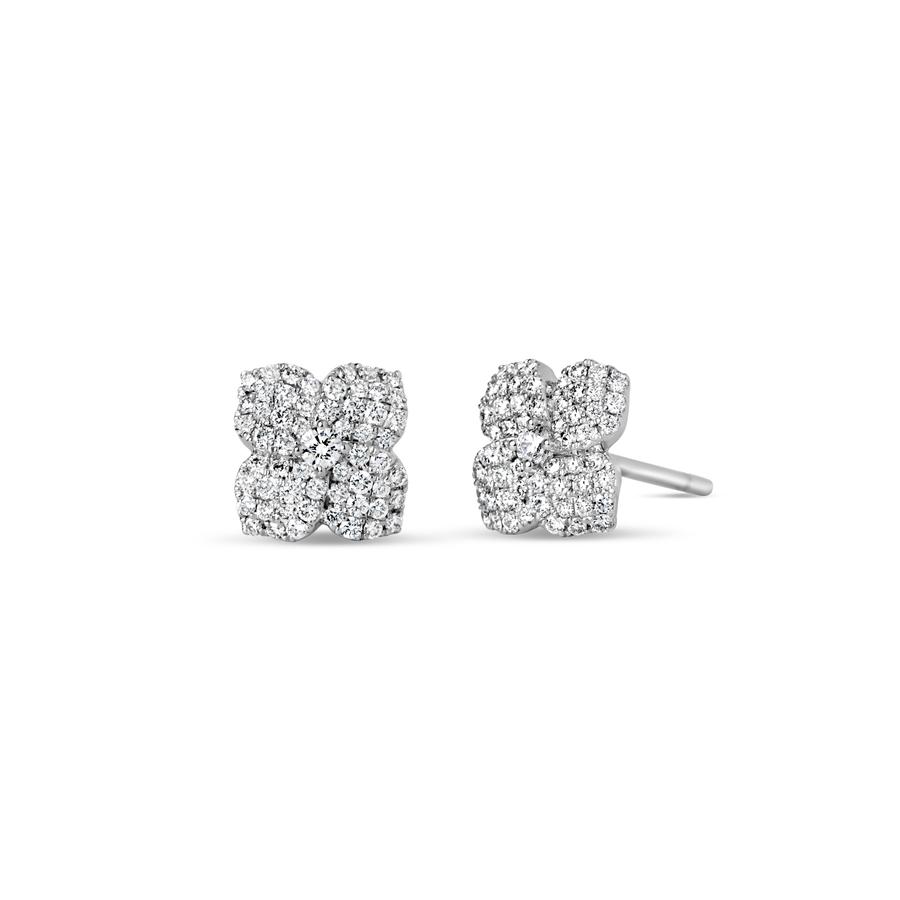 View Round Diamond Flower Earrings