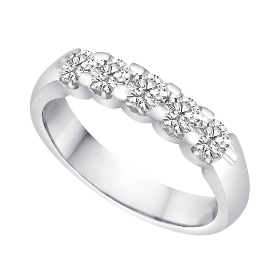 View Shared Prong Diamond 5 Stone Band