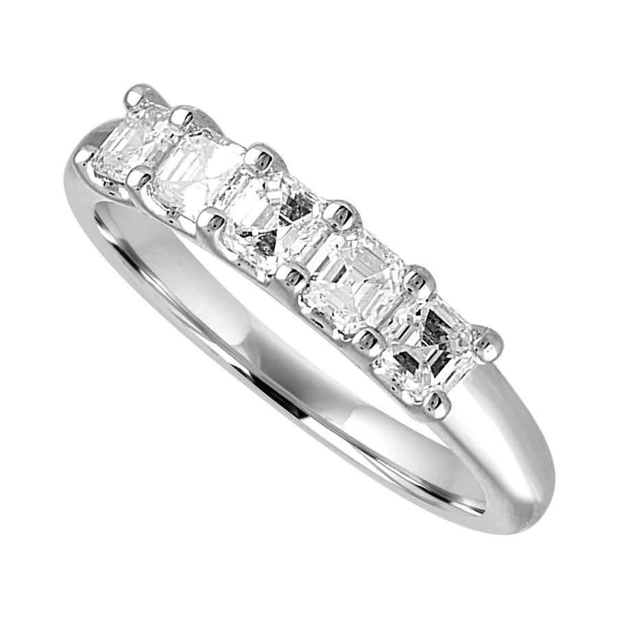 View 5 Stone Ascher Cut Diamond Band