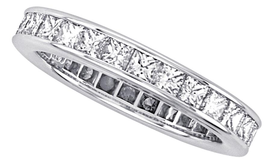 View Channel Set Princess Cut Diamond Eternity Band