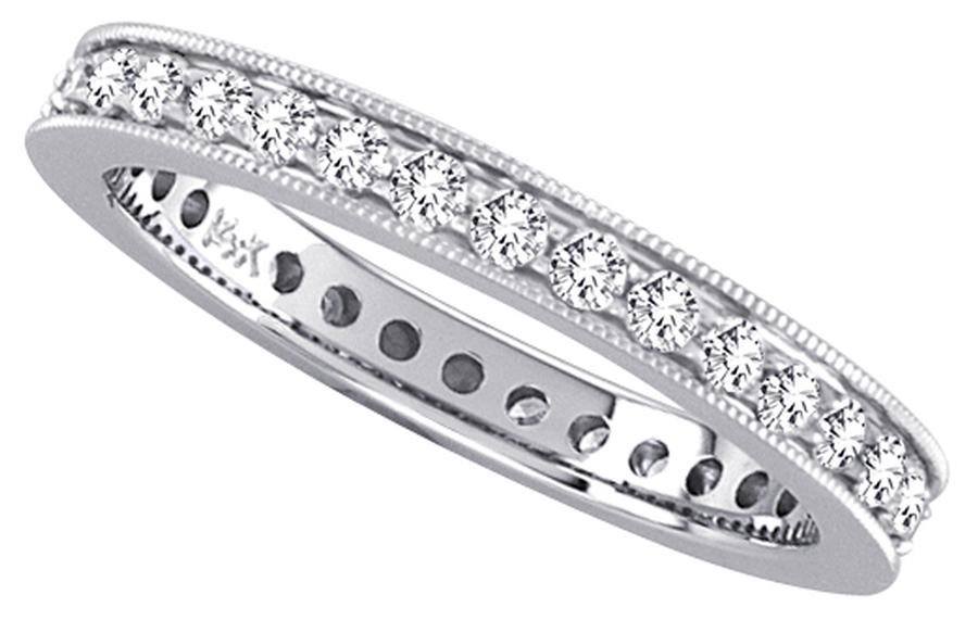 View Pave Set Round Diamond Eternity Band