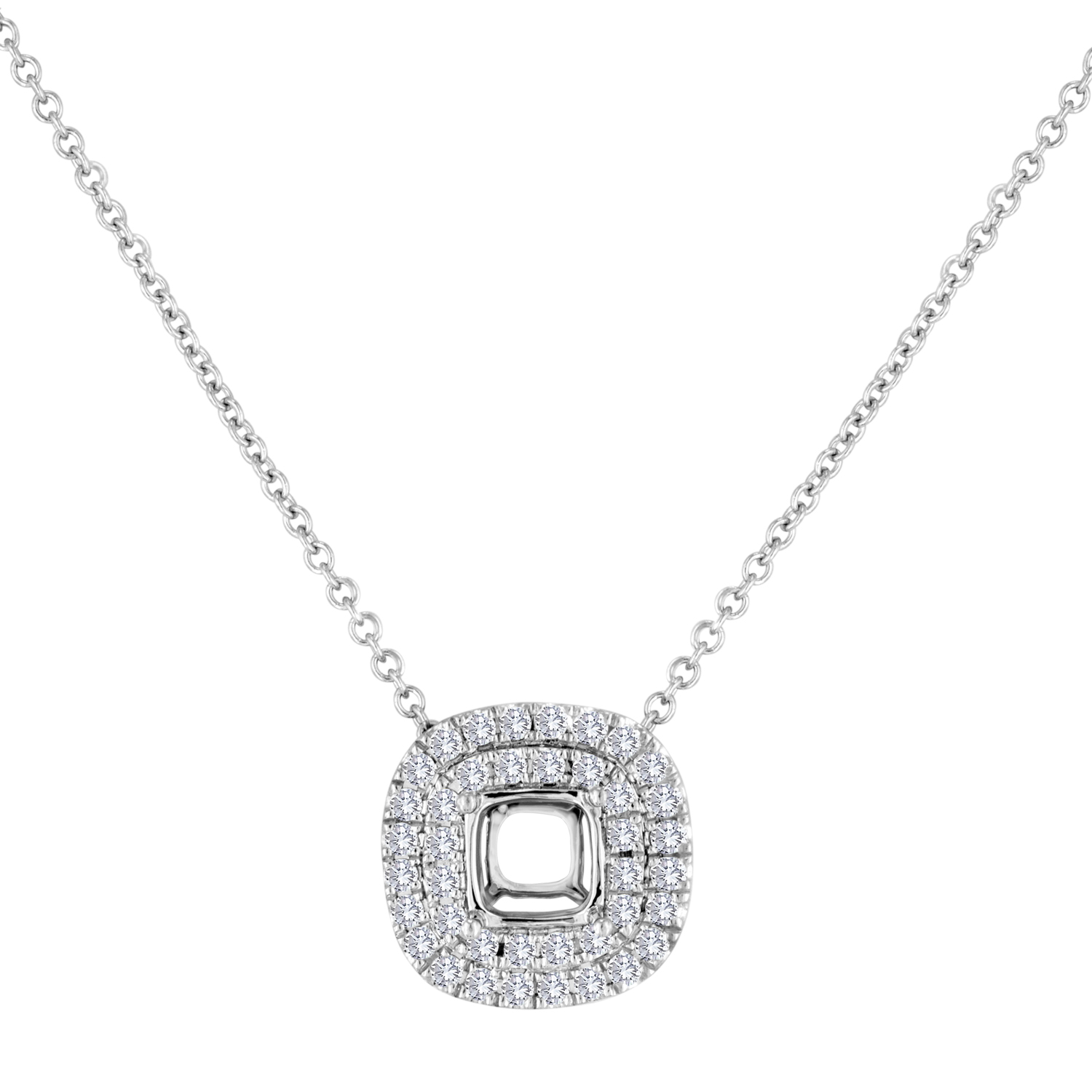 View Double Halo Cushion Frame Pendant