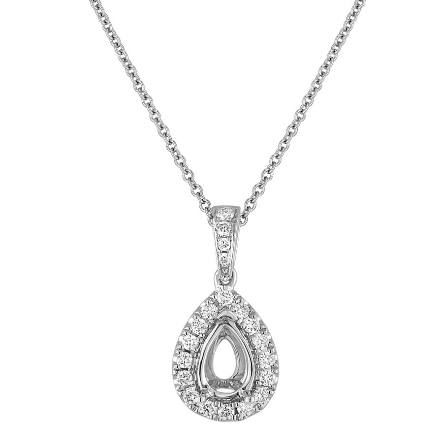 View Pear Shape Frame Diamond Halo Pendant