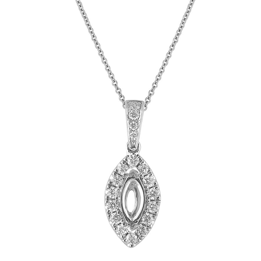 View Marquise Frame Diamond Halo Pendant