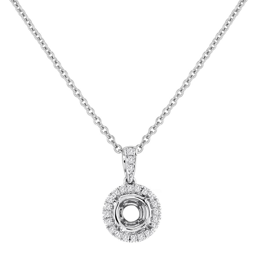 View Round Diamond Halo Pendant With Bail