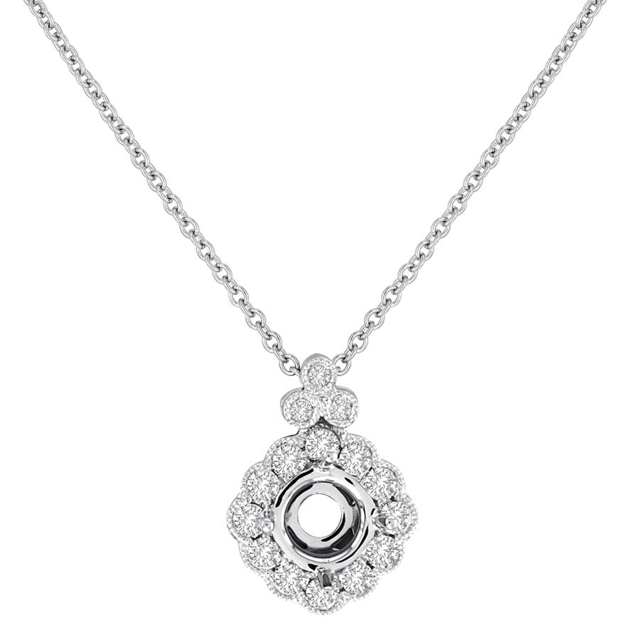 View Bezel Set Round Diamond Pendant