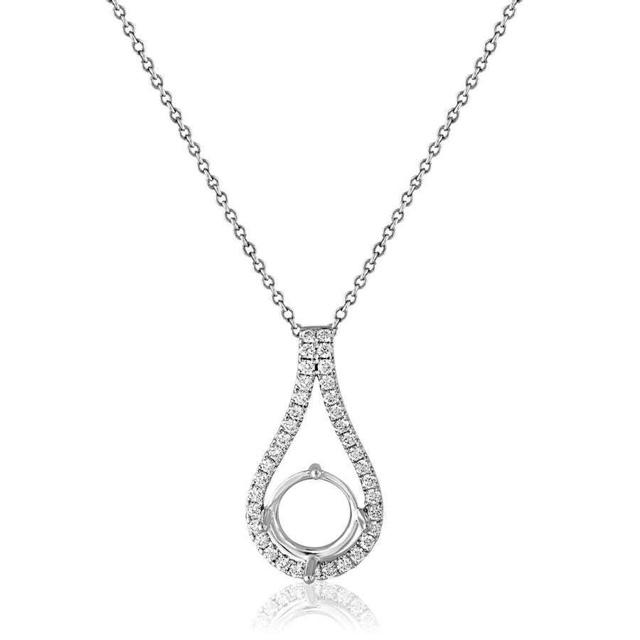 View Round Diamond Tear Drop Pendant