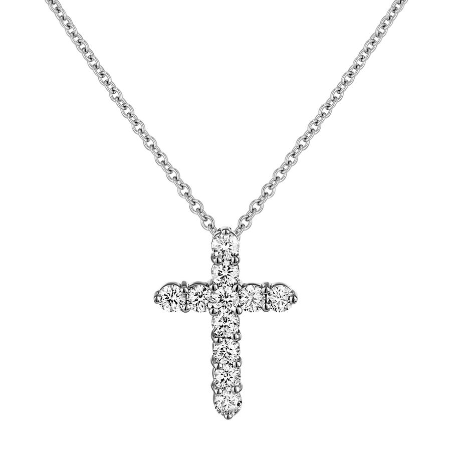 View Round Diamond Cross Pendant