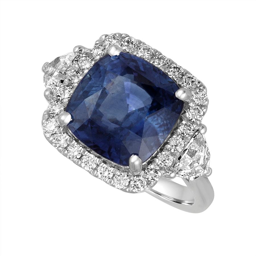 View Cushion Sapphire & Opulate Diamond Ring