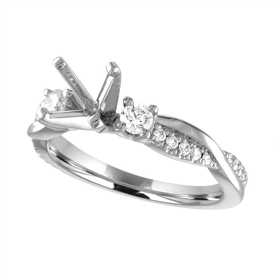 View Round Diamond Ring with Twist Shank