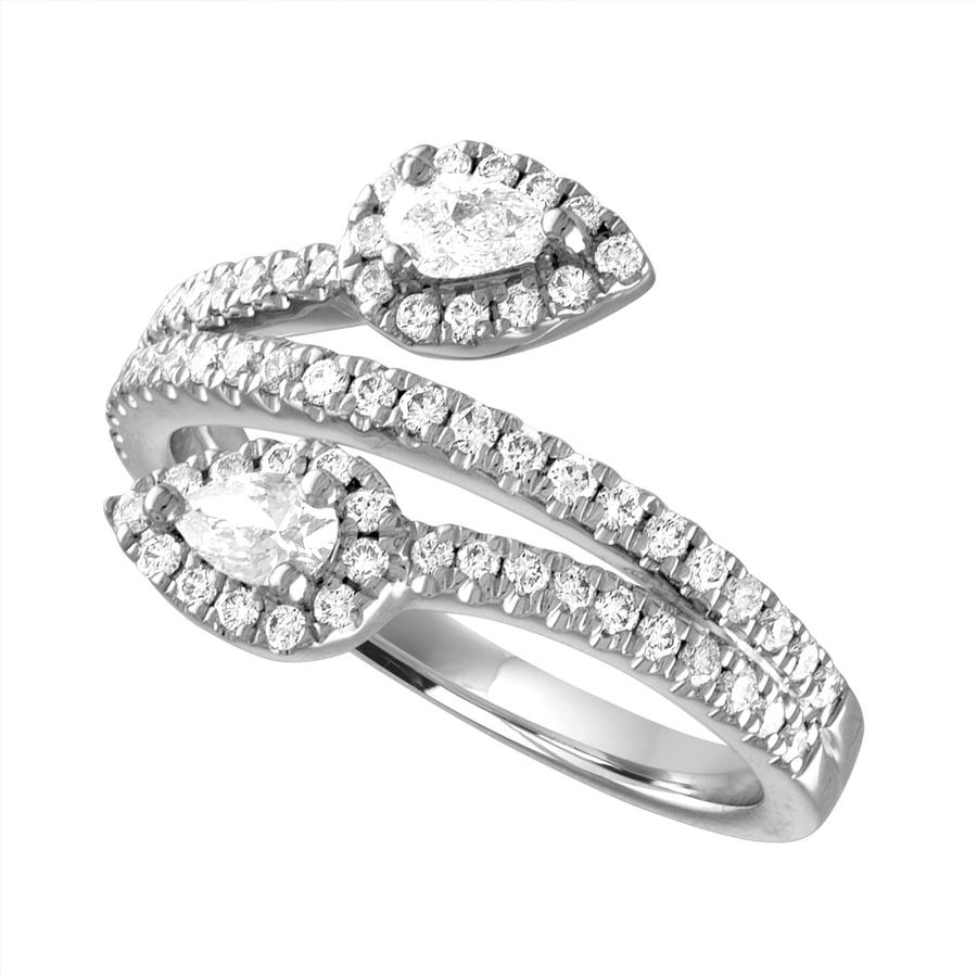 View Pear Shape Diamond By Pass Ring