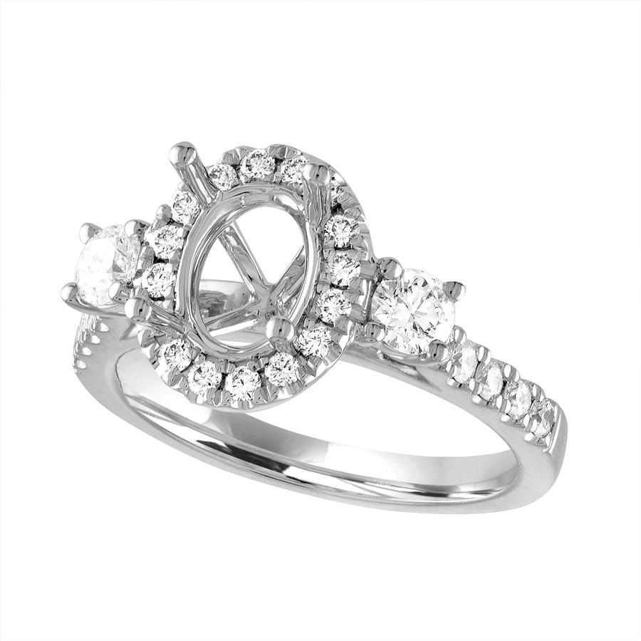 View Halo Diamond Ring for Oval Center