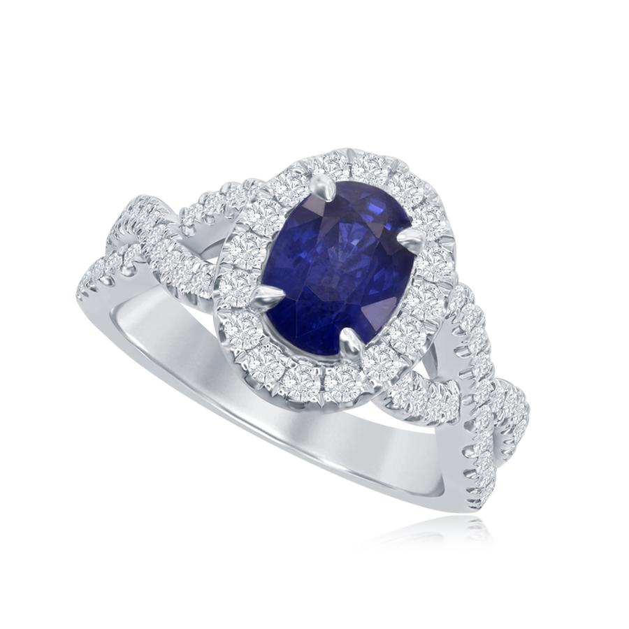 View Oval Sapphire Ring with Twist Shank